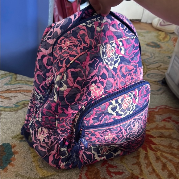 Vera Bradley Pink and Blue Floral Backpack - Picture 1 of 1